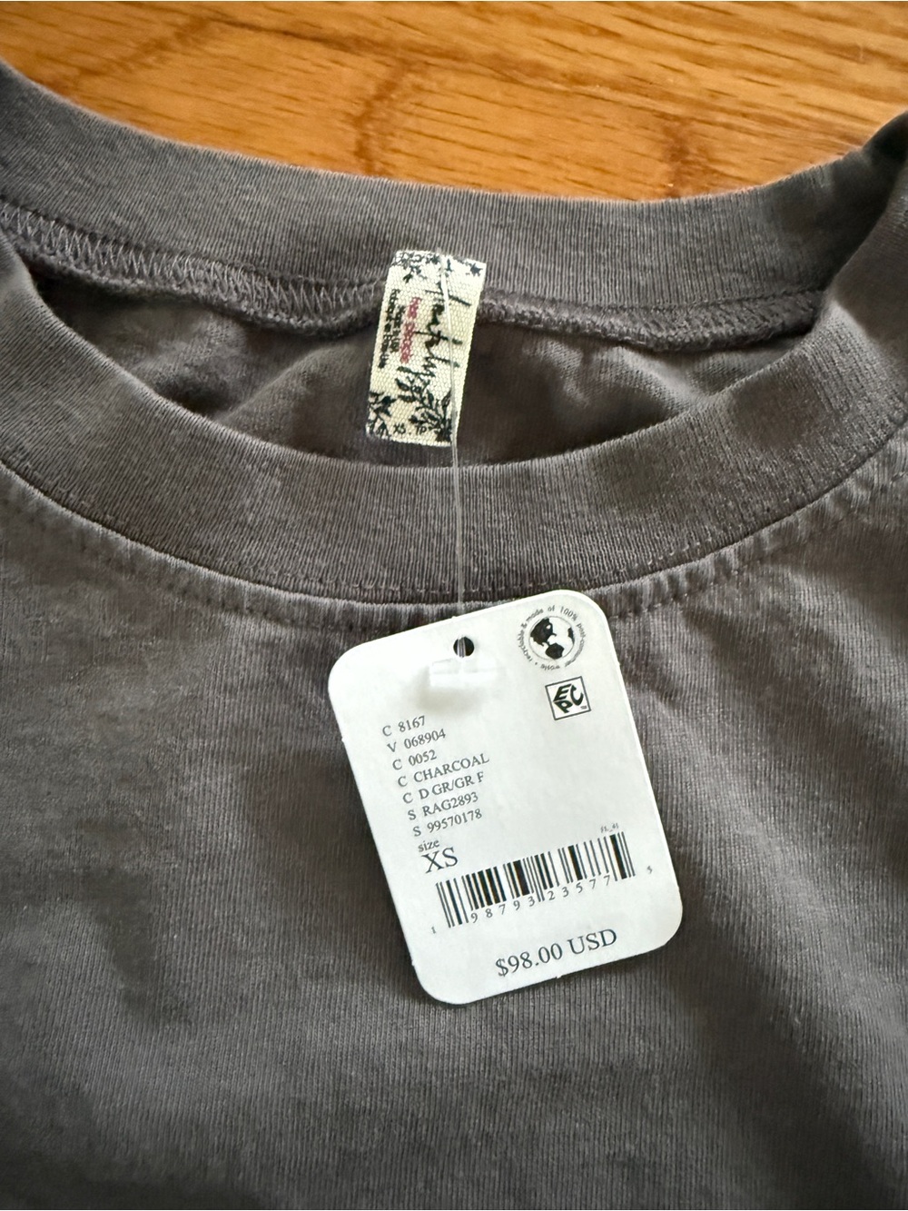 Free People Grayish Purple Two-Piece Lounge Set - Tee and Button-Front Shorts - Picture 3 of 5
